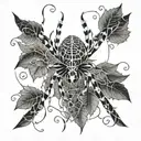 Spider, vines wrapping tattoo design idea