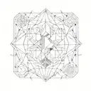 living abroad geometric sketch style tattoo tattoo design idea