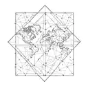 living abroad geometric sketch style tattoo tattoo design idea