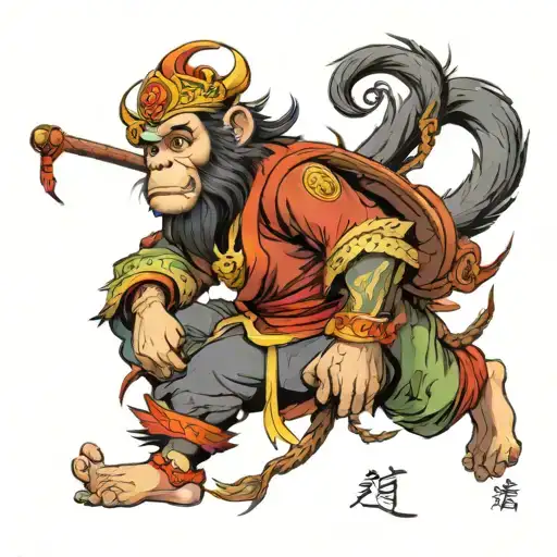 journey to the west monkey king  tattoo design idea