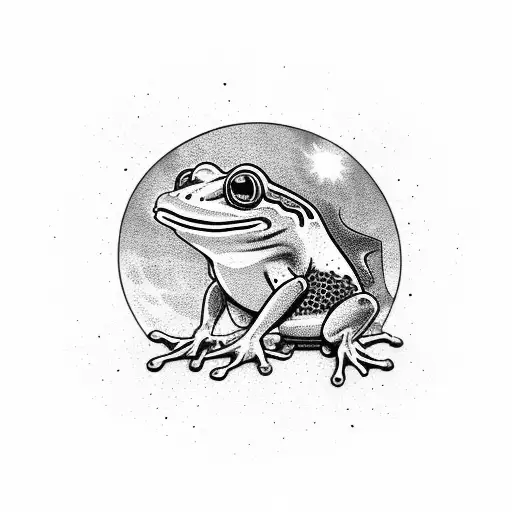 wizard frog tattoo design idea