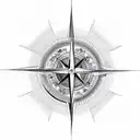 3d compass  tattoo design idea