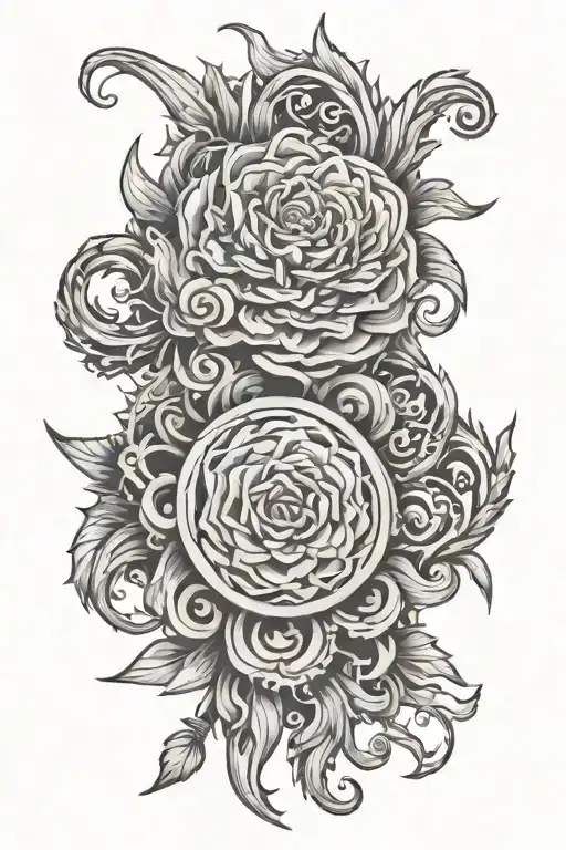 S M P carved tattoo design idea