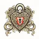 infinity heart shaped lock tattoo design idea