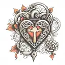 infinity heart shaped lock tattoo design idea