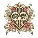 infinity heart shaped lock tattoo design idea