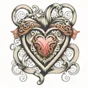 infinity heart shaped lock tattoo design idea