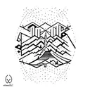 A minimalist tattoo of Avicii's logo combined with graphic design elements tattoo design idea