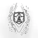 A minimalist tattoo of Avicii's logo combined with graphic design elements tattoo design idea
