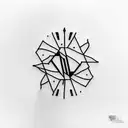 A minimalist tattoo of Avicii's logo combined with graphic design elements tattoo design idea