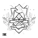 A minimalist tattoo of Avicii's logo combined with graphic design elements tattoo design idea