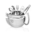 A tattoo design combining cooking utensils and learning symbols, with a hidden message in a foreign language tattoo design idea