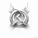 A mobius symbol with drops as if in speed, adds the letters A G L equally spaced across the symbol. tattoo design idea