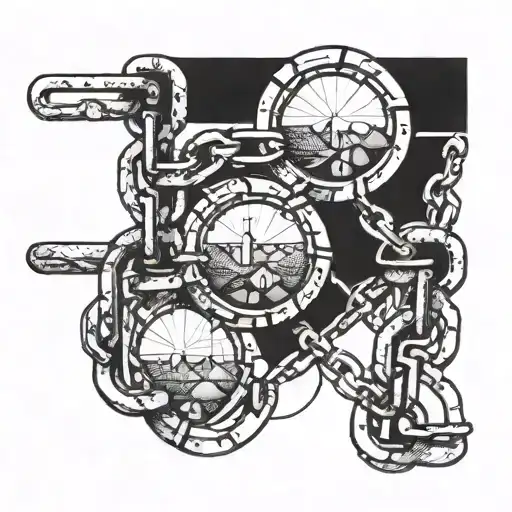 chain link with space for 4 names incorporated tattoo design idea
