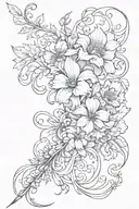  flower tendrils crawling tattoo design idea