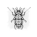 cockroach whit distopic future background tattoo design idea