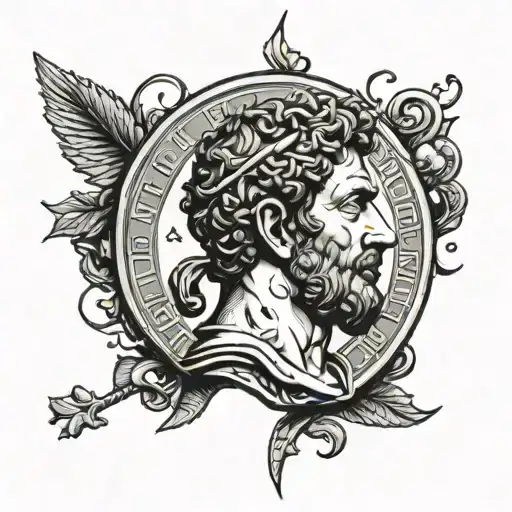 marcus aurelius roman coin tattoo design idea