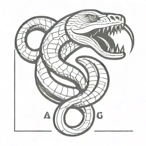 A boxing gym logo with a fierce black mamba snake as the mascot tattoo design idea