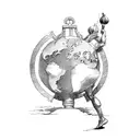 greek god atlas holding globe tattoo design idea