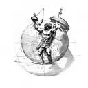 greek god atlas holding globe tattoo design idea