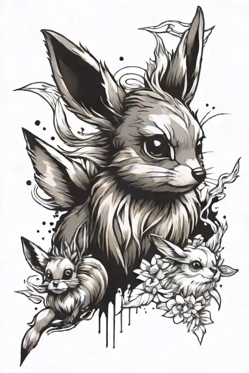 Eevee and Evolutions tattoo design idea