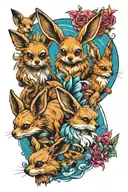 Eevee and Evolutions tattoo design idea
