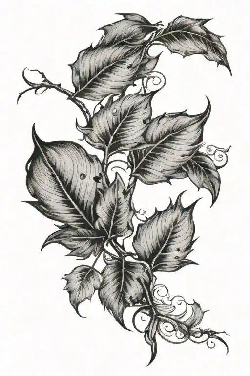 leaves blowing in the wind tattoo design idea