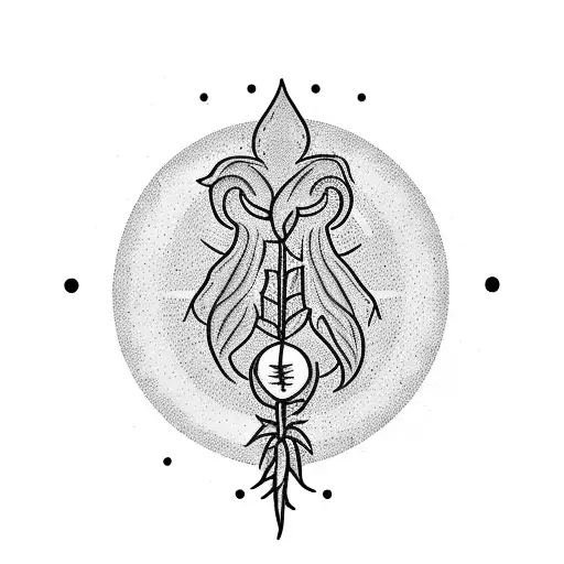 A witchy plant growing out of a vintage record player tattoo design idea