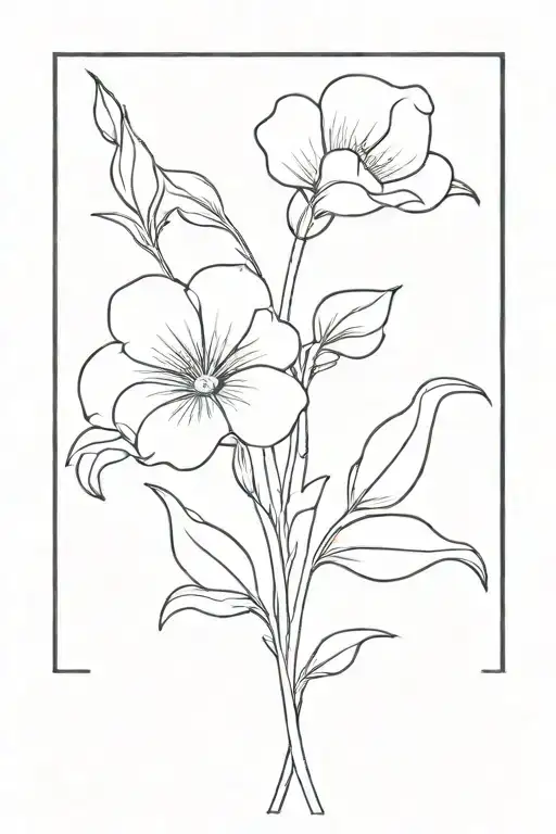 full stem flower but the petals should spell "Dodo" tattoo design idea