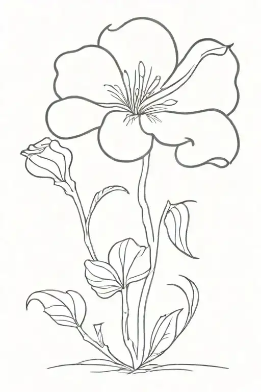full stem flower. the petals should spell "Dodo" tattoo design idea