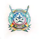 scorpio stars, US Army, Aruak heratage tattoo design idea