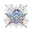 scorpio stars, US Army, Aruak heratage tattoo design idea