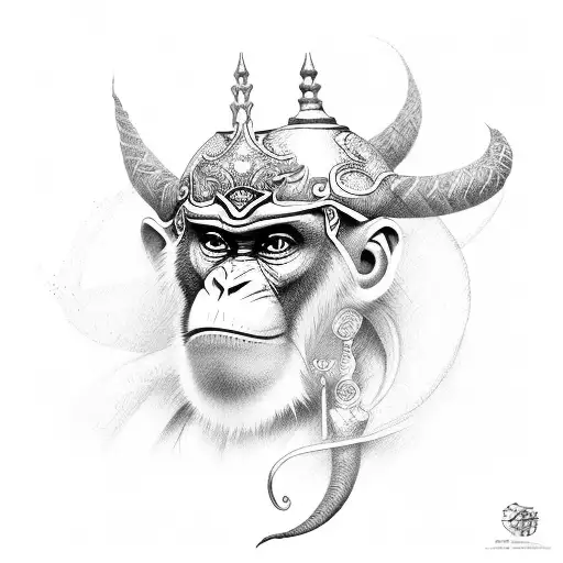 monkey king tattoo design idea