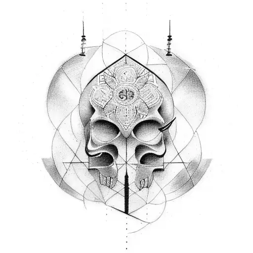 A tattoo design combining symbols of philosophy and psychology with a loner theme tattoo design idea