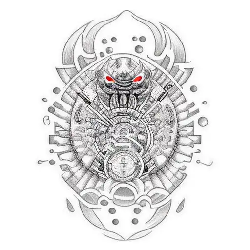 Technology-based, cybersecurity-based, or circuit-based spinal tattoo tattoo design idea
