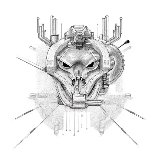 Technology-based, cybersecurity-based, or circuit-based spinal tattoo tattoo design idea