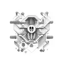 Technology-based, cybersecurity-based, or circuit-based spinal tattoo tattoo design idea