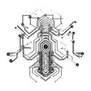 Technology-based, cybersecurity-based, or circuit-based spinal tattoo tattoo design idea