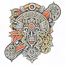 aztec arm band tattoo design idea