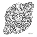aztec arm band tattoo design idea