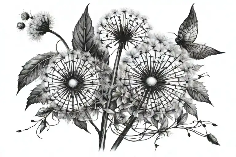 Let Them with a dandelion  tattoo design idea