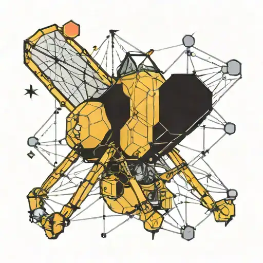 minimal James Webb telescope tattoo design idea