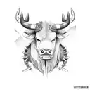 black bull on the forearm  tattoo design idea