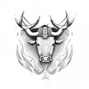 black bull on the forearm  tattoo design idea