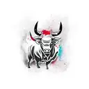 black bull on the forearm  tattoo design idea