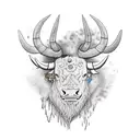 black bull on the forearm  tattoo design idea