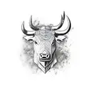 black bull on the forearm  tattoo design idea