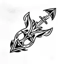 Poseidon Trident tattoo design idea