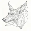 anubis with whippet face  tattoo design idea