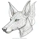anubis with whippet face  tattoo design idea